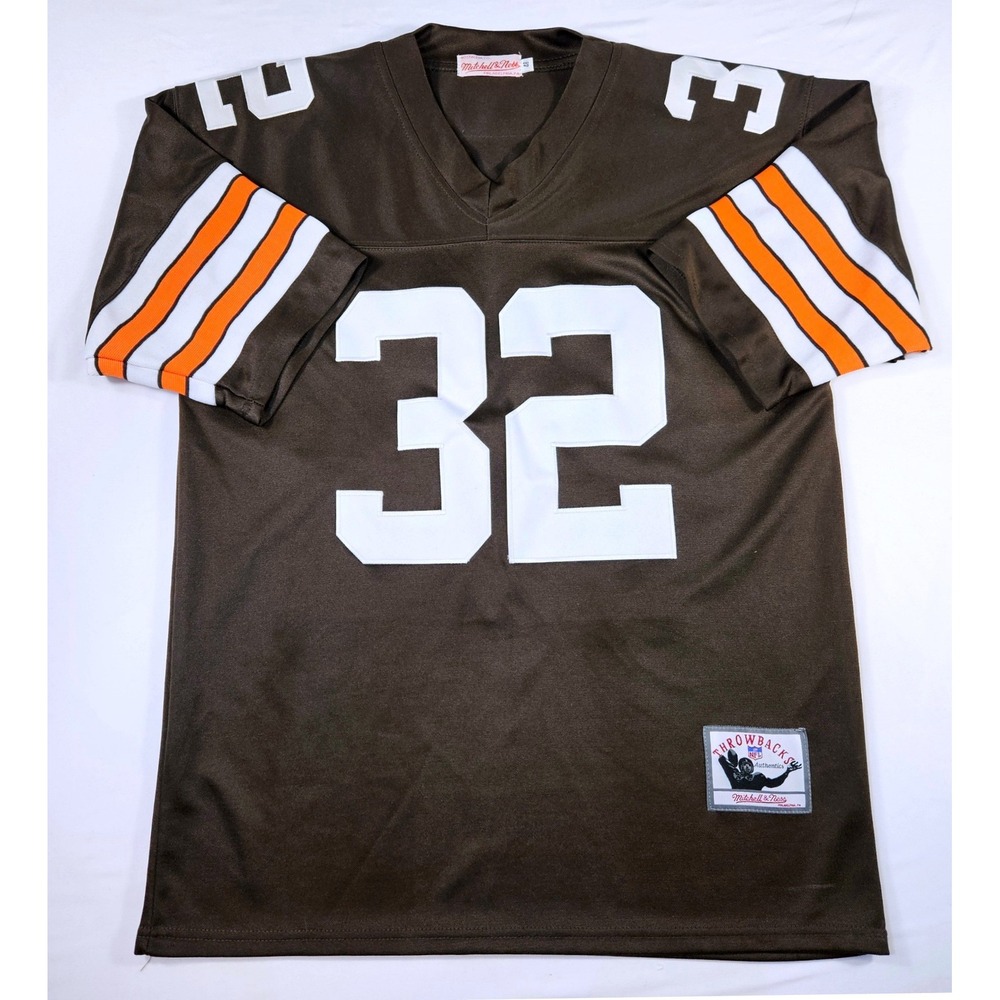 Mitchell & Ness Cleveland Browns Jim Brown 32 Throwback Jersey Mens 48 Brown
